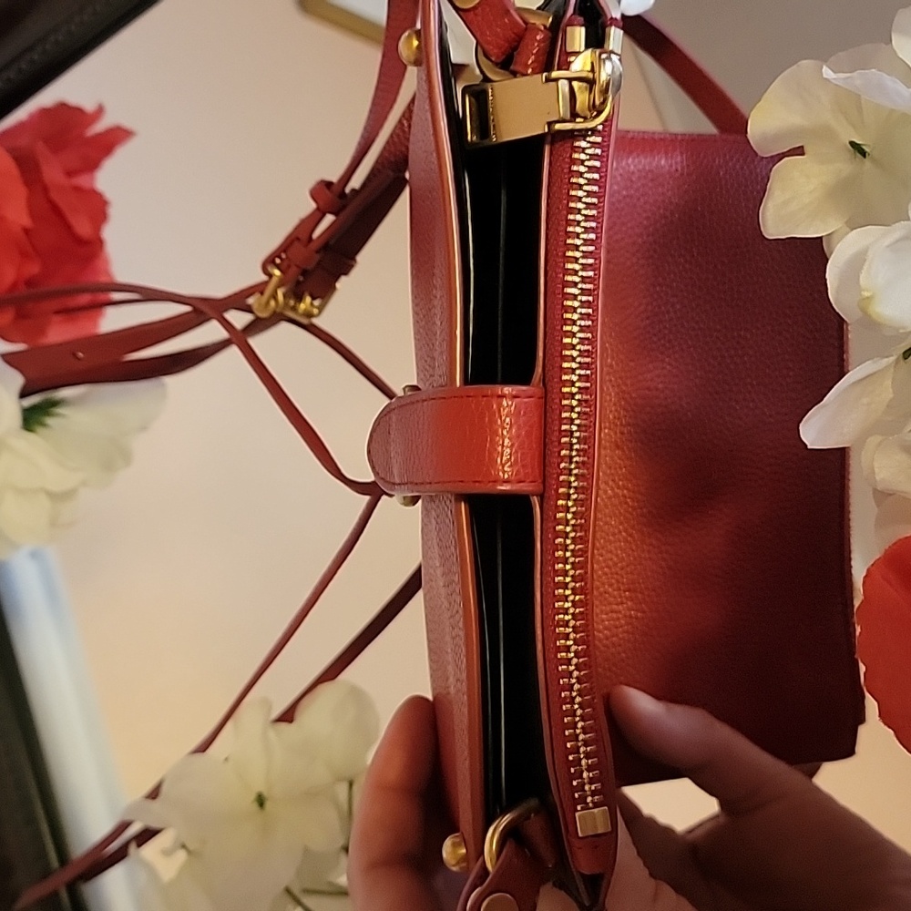 Rebecca Minkoff Red Leather Wallet Crossbody Bag - Picture 5 of 13